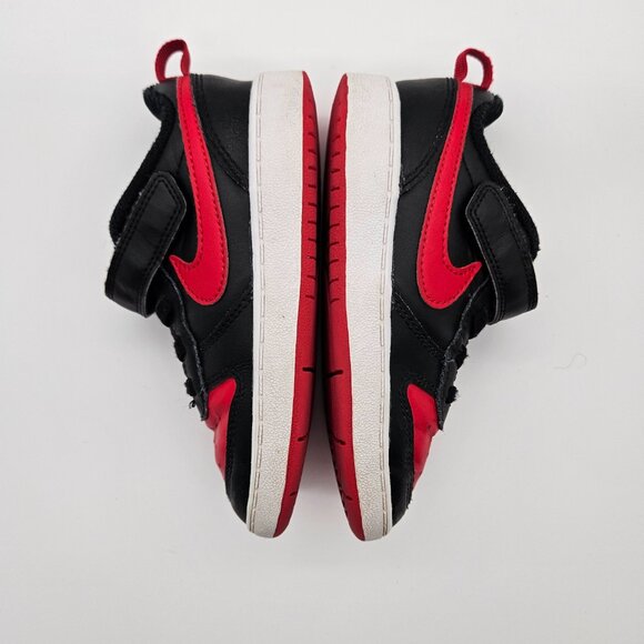 Nike Court Borough Low 2 Black Red White Toddler Boys Sneakers Sz 9C BQ5453-007 - Picture 7 of 12